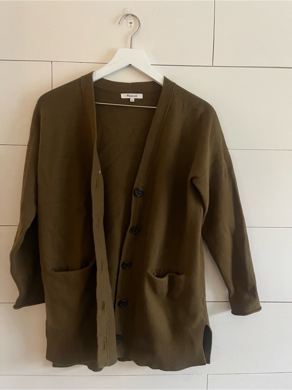 Madewell small sweater Olive Green Button-Up Cardigan Jacket